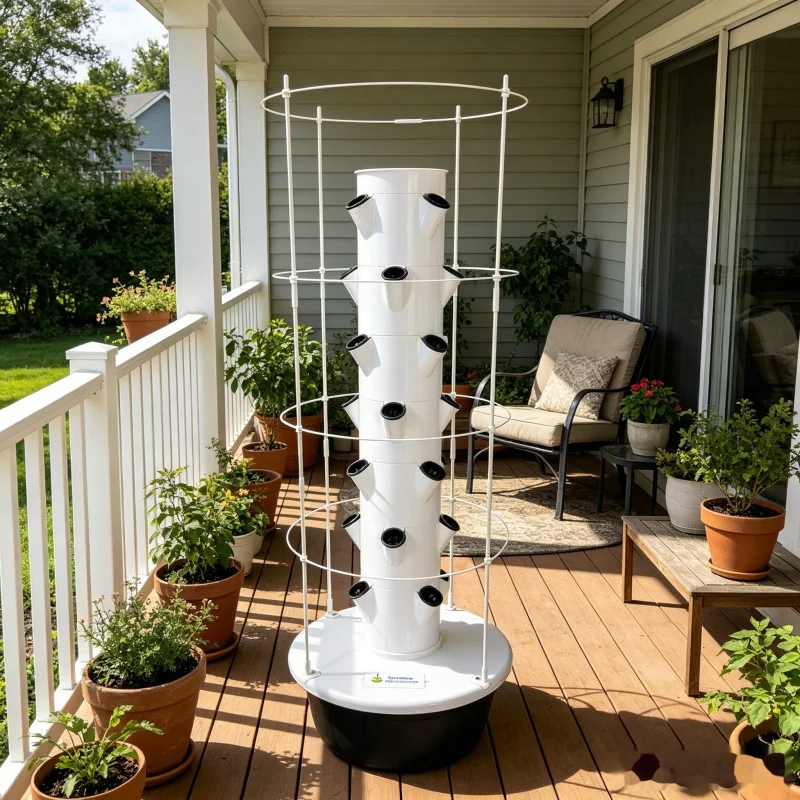 نظام حديقة مائية برجية بـ 9 طب - مراجعة Hydroponic Tower Planter وسعره