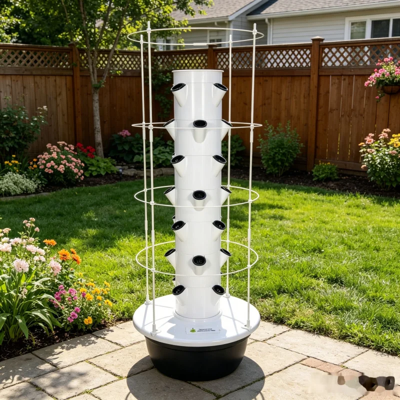نظام حديقة مائية برجية بـ 9 طب - مراجعة Hydroponic Tower Planter وسعره