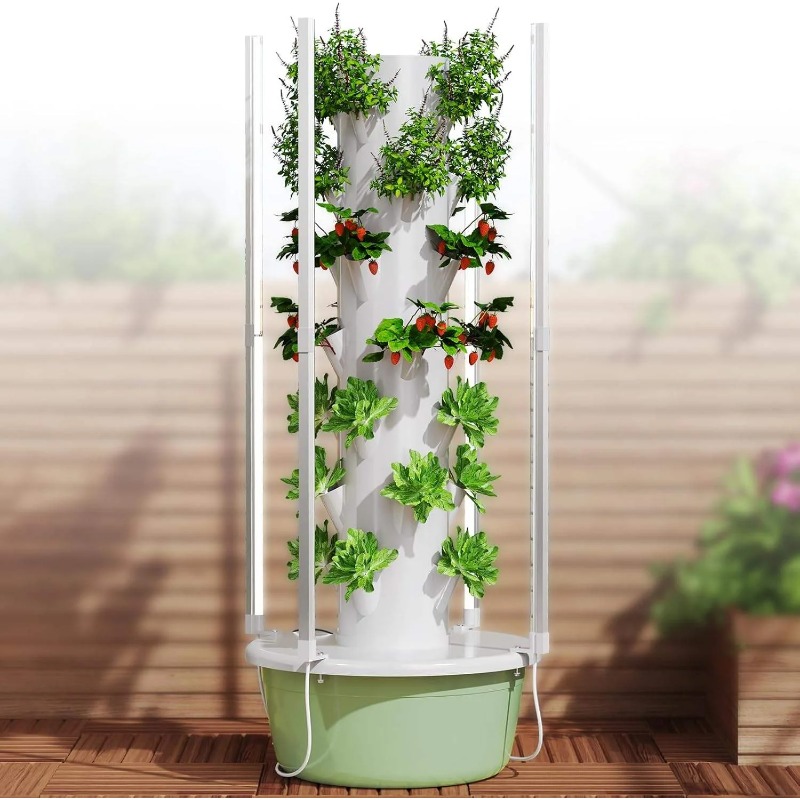 نظام زراعة مائية مع 4 مصابيح L - مراجعة Hydroponic Tower Planter وسعره